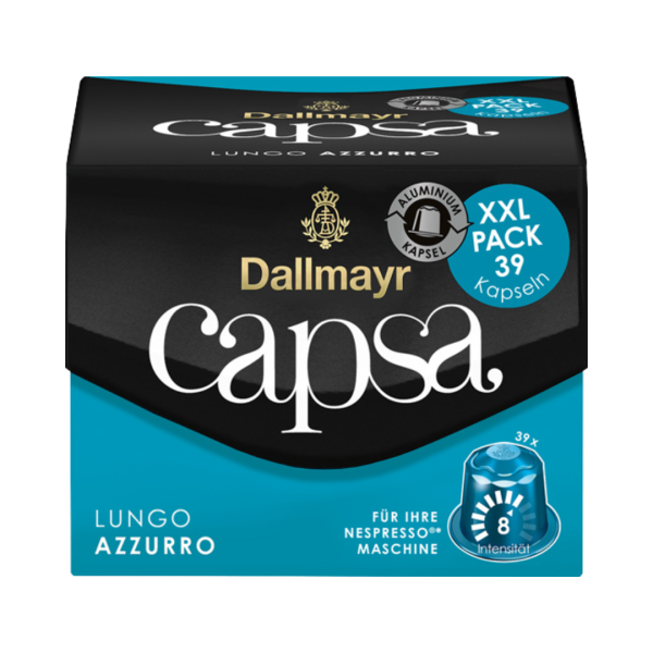Dallmayr Capsa Lungo Azzurro 8 XXL, Nespresso-kompatibel, 39 Kaffeekapseln